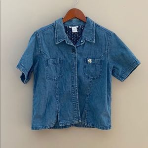 Vintage Christopher&Banks jean shirt with flowers